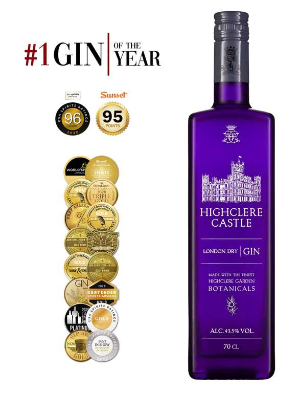 Highclere Castle 70cl London Dry Gin ABV 43.5% (Minimum Order value of £25 Required)