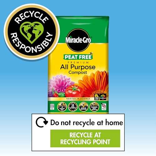 Miracle-Gro Premium All Purpose Compost, PEAT FREE, 40 Litre. Min order of 3 (£6 each)