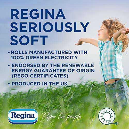 Regina Seriously Soft Indulgent Toilet Tissue, 20 Rolls, Biodegradable Packaging £11.11 / £10 Subscribe & Save @ Amazon