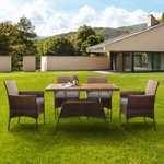 5 Piece Rattan Garden Dining Set Table and Chairs - (Brown) - £299.99 + Free Delivery - Sold and shipped by Teamson UK Ltd, Range+ Partner