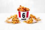 3 Mini fillets & Fries £3.49 / Large Popcorn Chicken meal £4.99 / 6 PC Bucket £10.99 / 2 Sundaes £2.29 via app