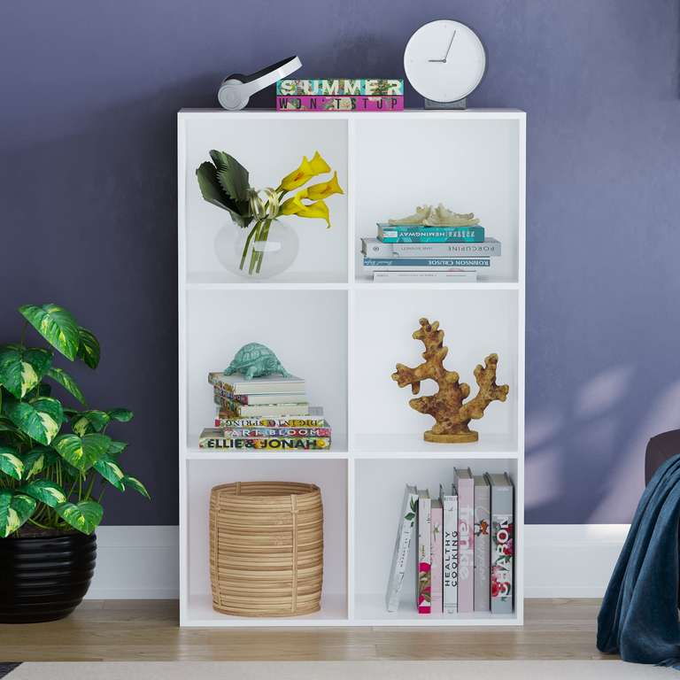 Vida Designs Durham Cube Bookcase Storage Organiser (6 Cube, White) £20 ...