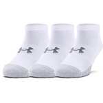 Under Armour Unisex 2023 UA Heatgear NS Anti-Odor Arch Support Mesh Socks & Under Armour Sweat Bands (White)