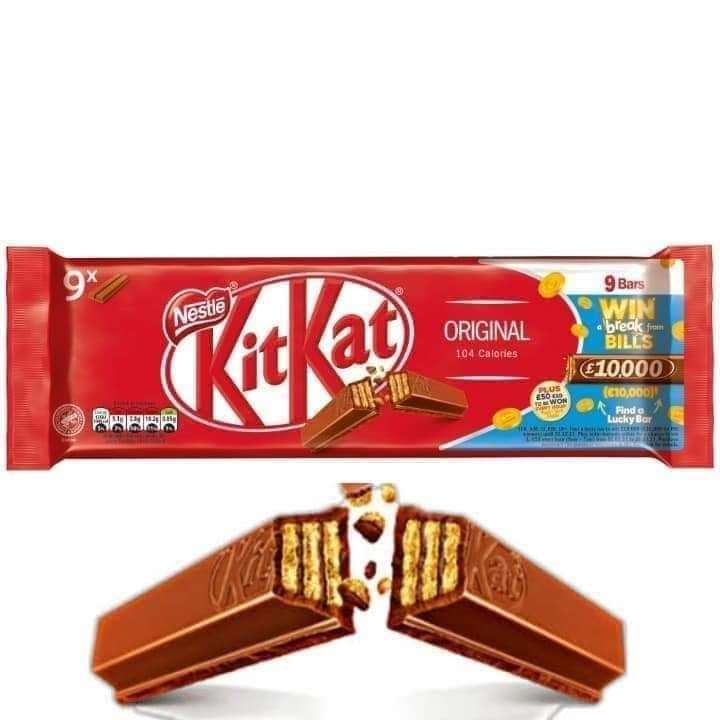 Kit Kat 2 Finger Milk Chocolate Biscuit Bar Multipack 9 Pack (BBE 08/2023) are 75p @ Iceland Bury