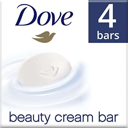 Dove Original Beauty Bar with ¼ moisturising cream soap for softer, smoother, healthier-looking skin 8x 90 g (Pack of 2, 8 bars in total)