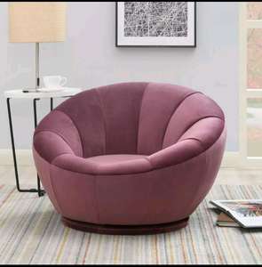 True Innovations Purple Velvet Swivel Chair H 58.4 x W 86.4 x D 83.2 - £38.15 delivered using code @ provisuals / eBay