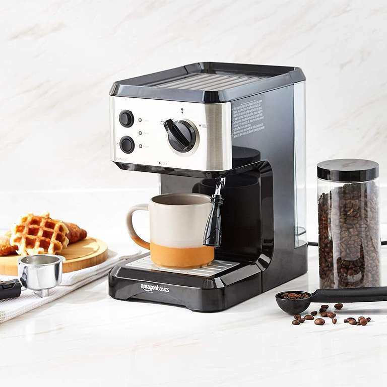 Amazon Basics 1.25L 15 Bar Espresso Coffee Maker Machine With Milk Frother - £28.99 sold by class-refurb-direct2020 @ eBay