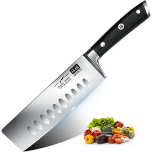 SHAN ZU Kitchen Knife Nakiri, Japanese Knife of 16.5cm, Chef Knife German Stainless Steel, Knife for Vegetables Professional - w/voucher