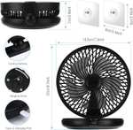 zerotop 8“ Camping Fan USB Rechargeable Tent Fan with Hanging Hook, 5-Speed with vouchers - Sold by LIQIONG LIMITEDJJNHN / FBA