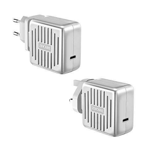 Zendure SuperPort 61W USB-C Charger (Crush-Proofed, 61W Power Delivery, USB-C, EU, UK and US Adapter), Silver - 23.90 @ Amazon