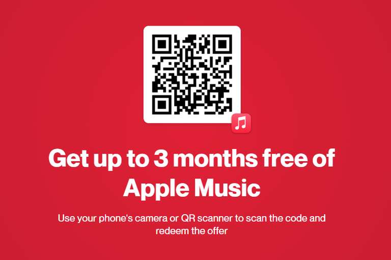 Get up to 3 months free of Apple Music (Selected / New Accounts)