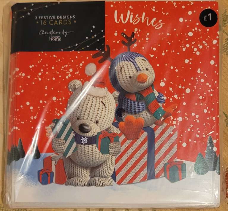 Asda cute bear Christmas cards pack of 16 - Leyton branch