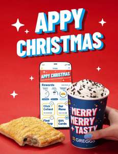Free Festive Bake and Hot Drink for downloading the Greggs App @ Greggs