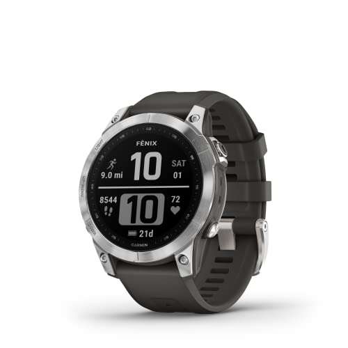 Garmin Fenix 7 Multisport GPS Watch - Silver with Graphite Band - £449.99 @ Amazon