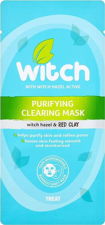 Witch Purifying Clearing sheet Mask with Witch Hazel and Red Clay 20p @ Superdrug the parade Leamington spa