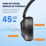 EarFun Wave Pro Hybrid Active Noise Cancelling Headphones, Wireless Over Ear Bluetooth Headphones, LDAC Hi-Res Audio, 80H Playtime w/voucher