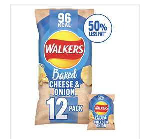 Walkers Baked Ready Salted/Cheese & Onion Multipack Snacks Crisps 12 x 22g found at Asda Walsall