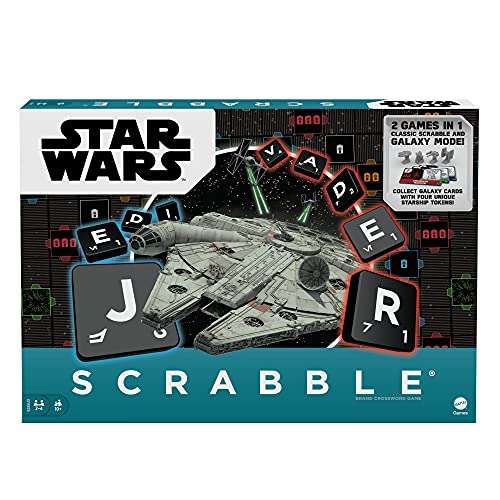 Scrabble Star Wars Edition Family Board Game with Galaxy Cards & Spacecraft Mover Pieces, £9.99 @ Amazon