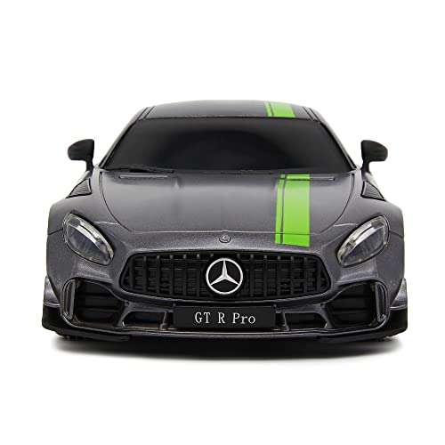 CMJ RC Cars New Mercedes GT Pro AMG Remote control Radio Car 1:24 Officially Licensed 1:24 Scale Working Lights 2.4Ghz (Grey)