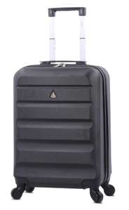 Hard Shell 4 Wheel Carry On Hand Cabin Luggage Suitcase Black Grey 55x38x20 W/Code @ Packed Direct