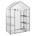 Walk-In Plastic Greenhouse with Shelves