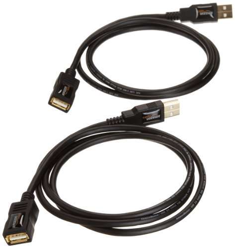 Amazon Basics 2 Pack USB A (2.0) Extension Cable, 1m - £3.76 @ Amazon