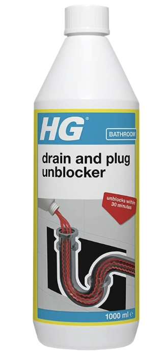HG Drain and Plug Unblocker, for Blocked Drain Pipes in Sinks, Toilets or Shower Traps - 139100106 - £4.65 for 2x1l @ Amazon or £3 for 1x1l