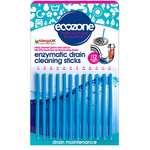 Ecozone Citrus Drain Cleaning Sticks, Enzymatic Pipe Unblocker, Prevents Plug Hole Obstructions & Keeps Water Flowing Freely (Pack of 12)