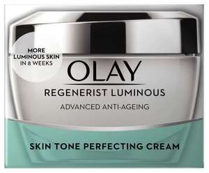 Olay Regenerist Luminous Anti-Ageing Skin Tone Perfecting Moisturiser 50ml - £10 + £1.50 Click & Collect on orders under £15 @ Boots