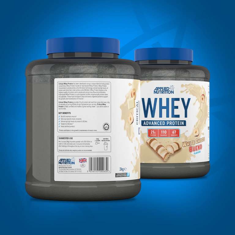 Applied Nutrition Critical Whey Protein Powder 2kg S&S £30.50