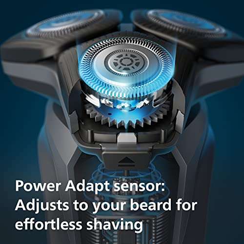 Philips Shaver Series 5000 - Wet & Dry Mens Electric Shaver, Pop-up Trimmer, Travel Case & 4 x Quick Clean Cartridges + 1 x Quick Clean Pod