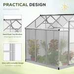 Outsunny 6x6ft Clear Polycarbonate Greenhouse Aluminium Frame Large Walk-In Greenhouse £273.99 @ Amazon