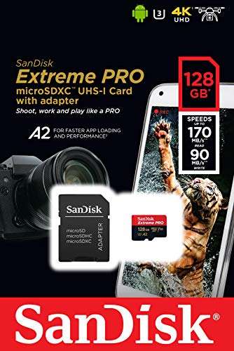 SanDisk Extreme Pro 128GB microSDXC Memory Card - £19.99 @ Amazon