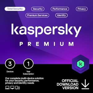 Kaspersky Premium Total Security 2024 | 3 Devices | 1 Year | Anti-Phishing and Firewall | Unlimited VPN - Sold by Amazon Media