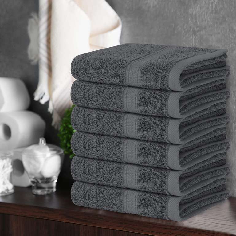 6 x Utopia XL (41 x 71 cm) Premium Hand Towels, 100% Combed Ring Spun Cotton Prime Exclusive with voucher Sold by Utopia Deals Europe FBA