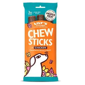 Lily's Kitchen Chew Sticks with Chicken, 10 x 120g for £2.68 (min spend £15, +£3.99 delivery) from Morrisons @ Amazon