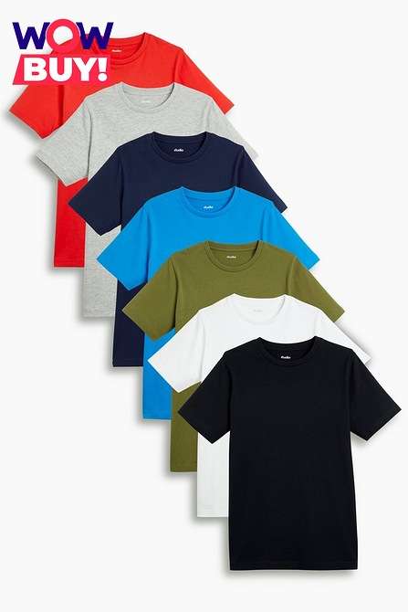 T-Shirts Boys Pack of 7 Short Sleeve T-Shirts for £15 + £4.99 delivery @ Studio