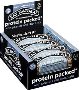 Eat Natural Protein Packed Cereal Bars - Peanuts & Chocolate Protein Snack Bar - 45g x 12 Pack £9.99 @ Amazon