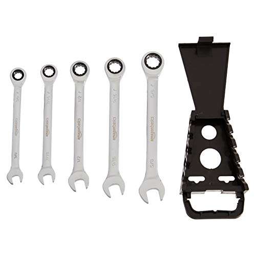 Amazon Basics Ratcheting Wrench Set - SAE, 5-Piece £5.42 with voucher @ Amazon