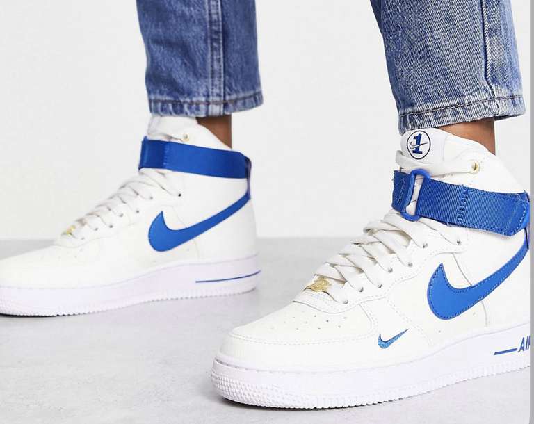 stortbui Bruin Trek Nike Air Force 1 Hi SE 40th anniversary trainers in white and blue jay -  £60 with code + free delivery @ ASOS | hotukdeals