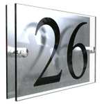 House Sign Wall Gate Door Number Street Name Plaque Acrylic Stylish Dual Layer - £5.25 Delivered @ eBay / smartsign