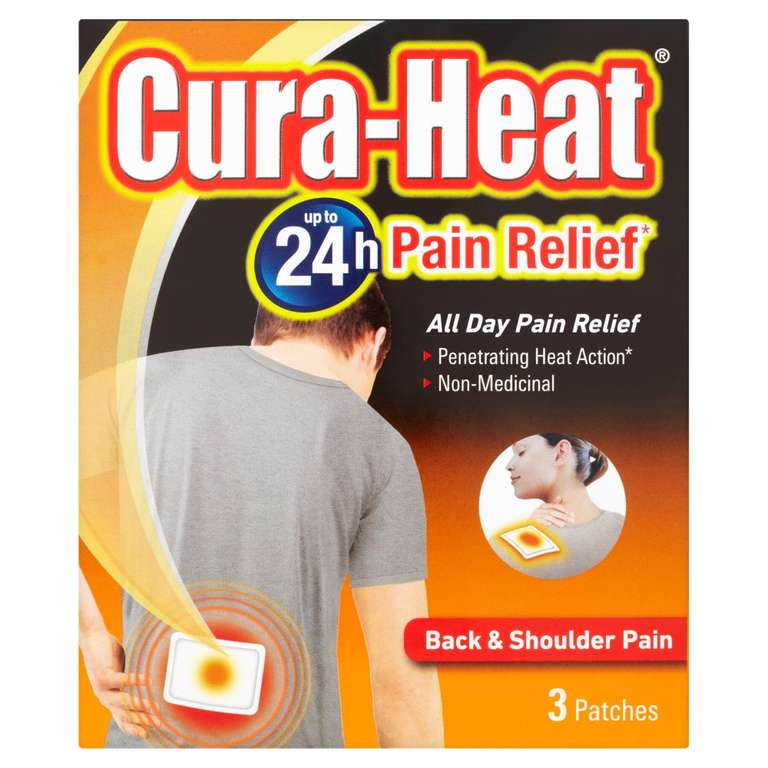 Cura Heat back & shoulder pain 24 hour / 3patches - £2 + £1.50 Click & Collect @ Lloyds Pharmacy