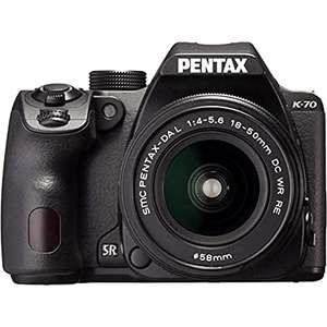 Pentax K-70 Digital SLR Camera with 18 - 50 mm RE Lens - Black