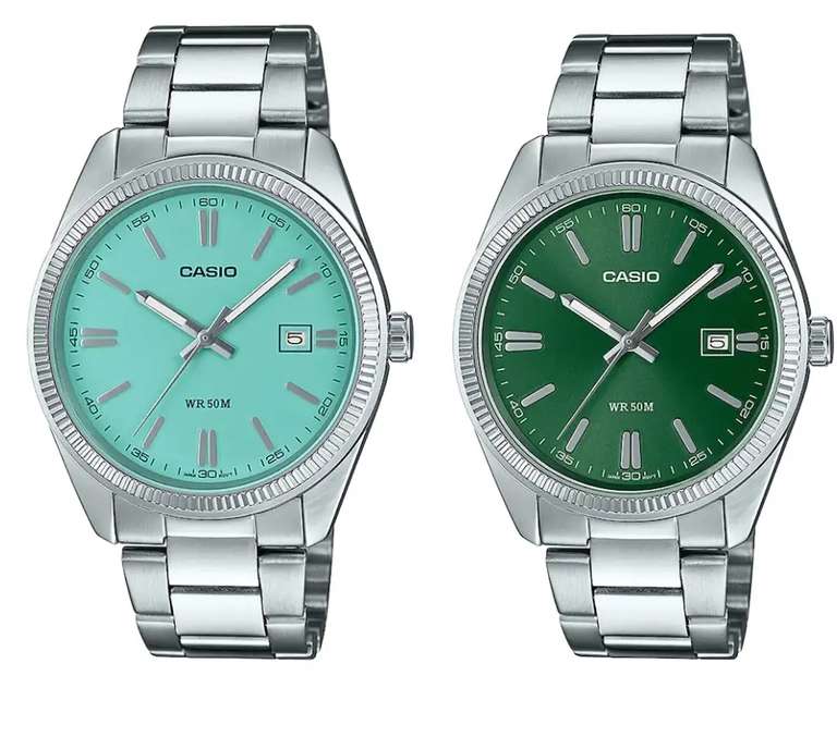 Casio Men's Stainless Steel Bracelet Watch - Tiffany Blue / Green - W/Code (Free C&C)