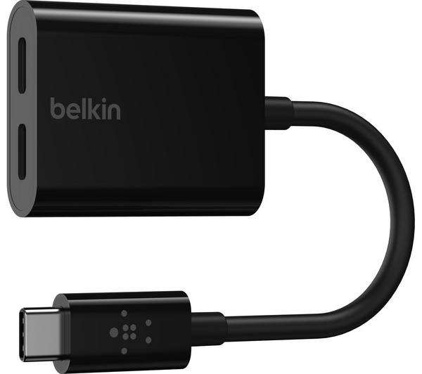 BELKIN F7U081btBLK Dual USB Type-C Audio and Charge Adapter (Supporting Up To 60W Charging) - £7.97 Free Collection @ Currys