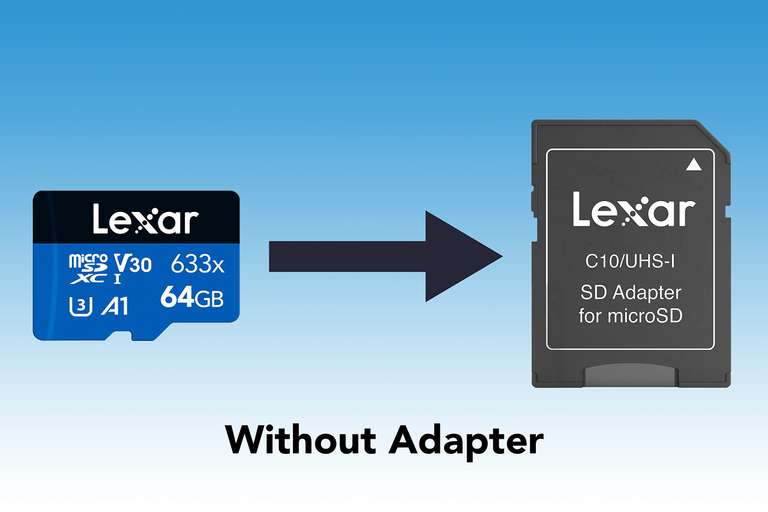 Lexar 633x 64GB Micro SD Card 100MB/s Read, A1, Class 10 / 128GB £8.99