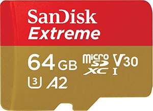 SanDisk Extreme 64 GB microSDXC Memory Card + SD Adapter with A2 App Performance + Rescue Pro Deluxe £10.99 @ Amazon