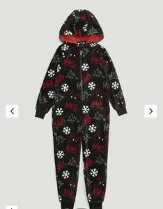 Kids Black Christmas Fleece Hooded Onesie (4-13yrs) £6.50 / £7.50 + free click and collect @ Matalan