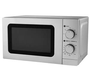 George Home Silver Manual Microwave 700 Watts 17 Litres 2 Years Warranty - free Click & Collect