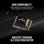 1TB - Corsair MP600 MINI M.2 2230 PCIe 4.0 NVMe SSD - 4800MB/s, 3D TLC, 1100k IOPS, 600 TBW (Steam Deck/ASUS ROG Ally/MS Surface Compatible)